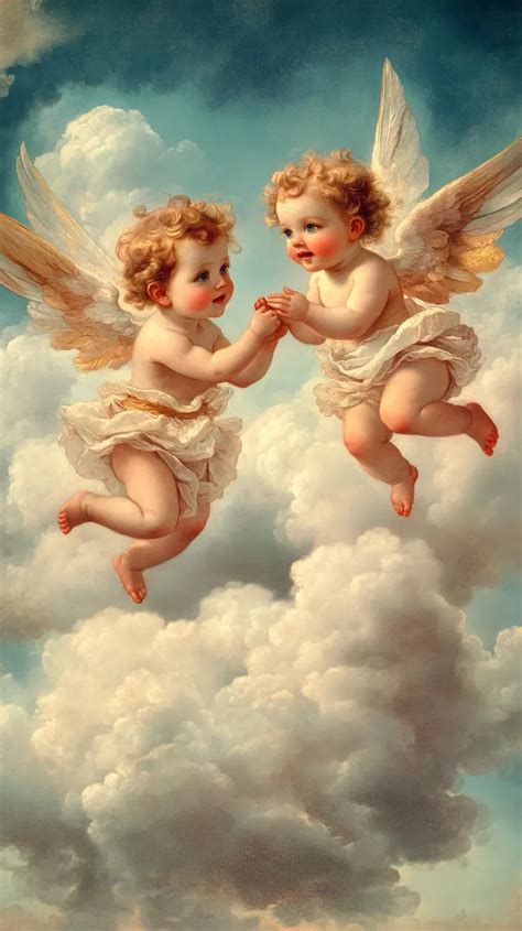 Ilustración de la Isla de los Ángeles con sus casas flotantes y habitantes alados