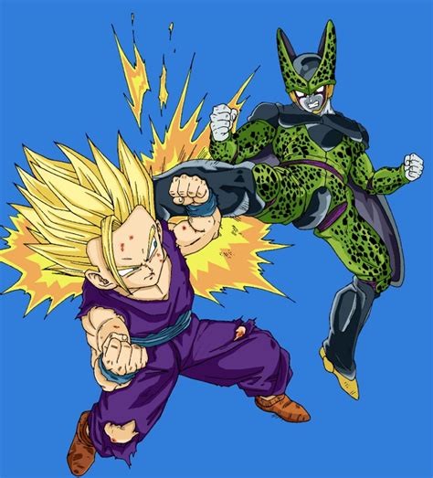 Gohan enfrentándose a Cell Perfecto