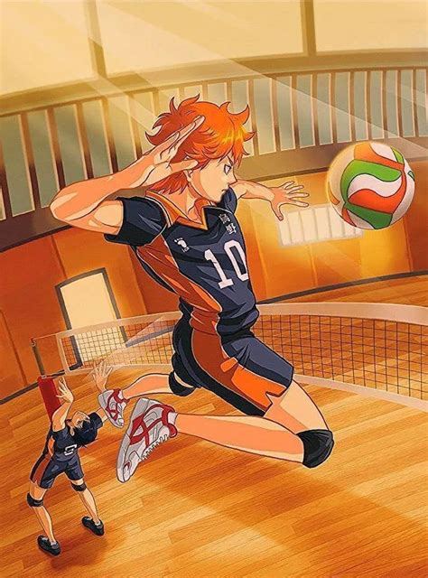 Personajes de Haikyuu!! en un partido de voleibol