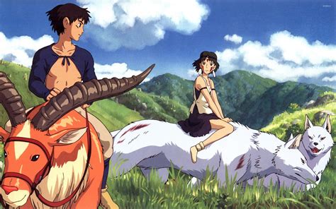Princesa Mononoke y Ashitaka en el bosque