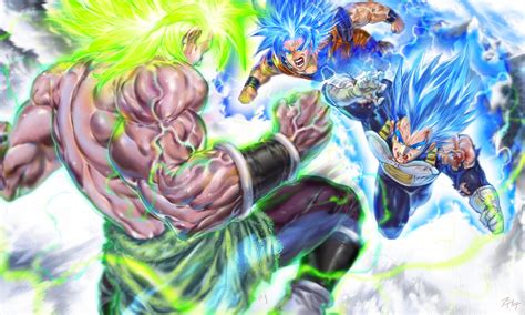Goku defendiendo a Vegeta de Broly
