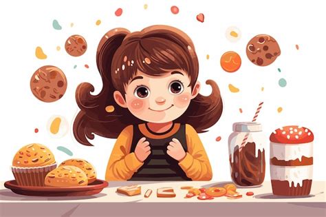 Ilustración de L comiendo dulces