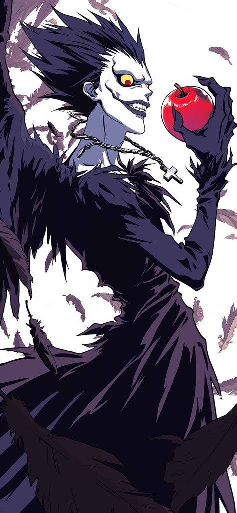 Ilustración de Ryuk con manzanas