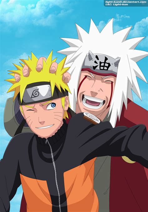 Naruto y Jiraiya entrenando