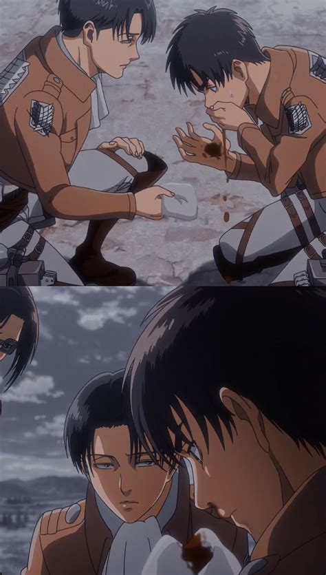 Ilustración de Eren y Levi en estilo anime