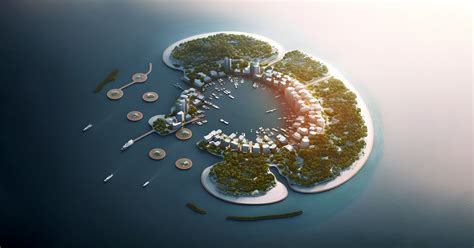 Maqueta de Resonant City, propuesta de una ciudad flotante, 2025