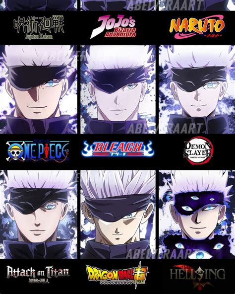 Iconos representando diferentes animes populares, incluyendo Jujutsu Kaisen