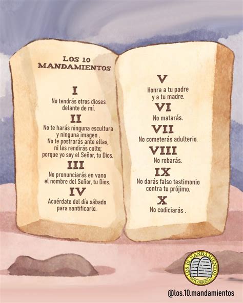Tabla comparativa de los Diez Mandamientos y sus poderes