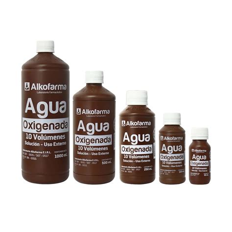 Niveles de volumen de agua oxigenada