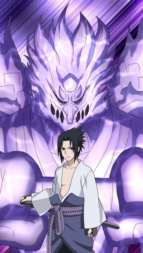 Sasuke utilizando el Susanoo contra Danzō