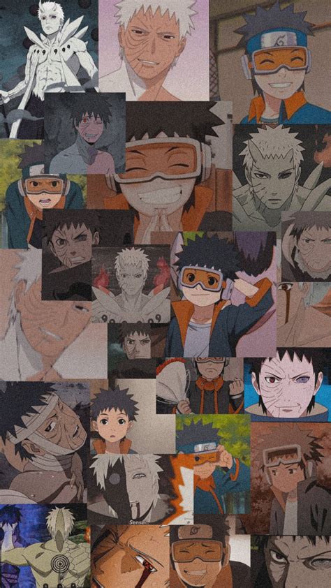 Collage de diferentes fondos de pantalla de Obito