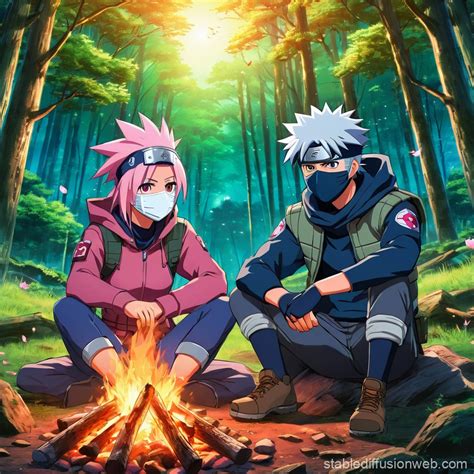 Sakura cuidando a Kakashi