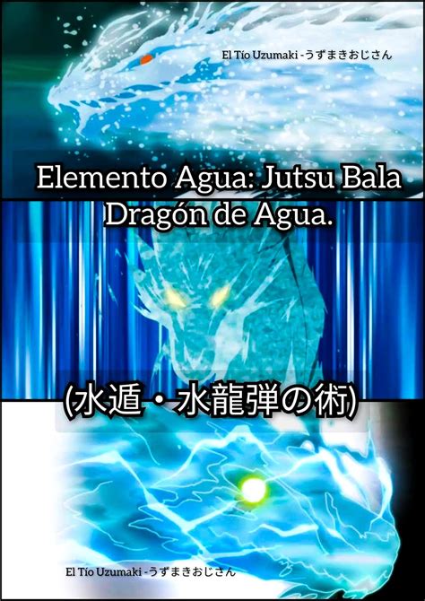 Ilustración de un ninja transformándose en agua con Suiton: Mizu Rabba