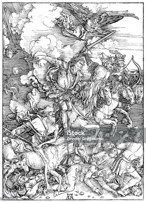 Ilustración de demonios del apocalipsis