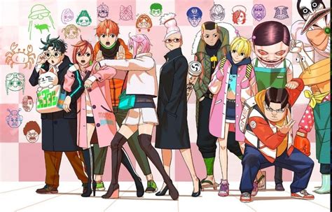 Personajes de manga interactuando con fans.