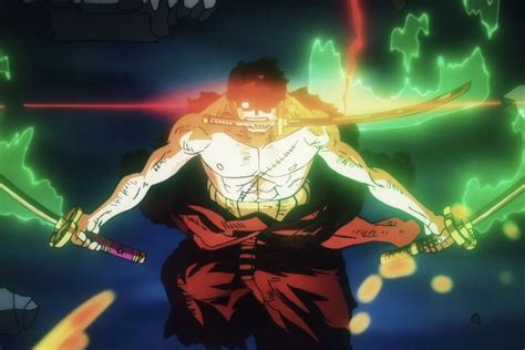 Zoro con su bandana negra atada a la cabeza