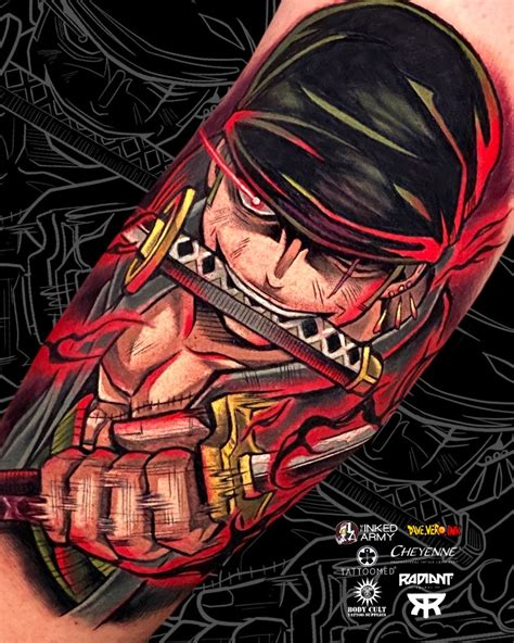 Tatuaje de Roronoa Zoro en su técnica Asura