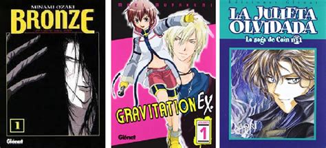 Primeros volúmenes de Bronze: Zetsuai 1989, Gravitation EX y La Julieta olvidada.