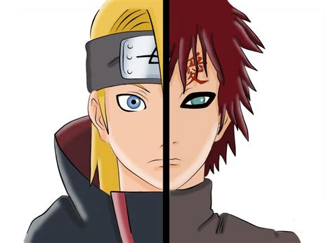 Gaara protegiendo a Konoha de Deidara