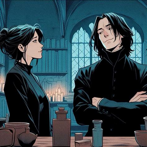 Ilustración de Severus Snape con un toque romántico