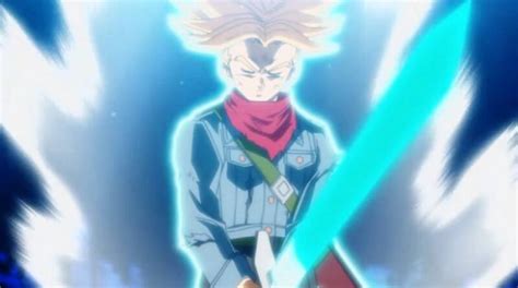 Trunks del Futuro usando la Espada de Luz