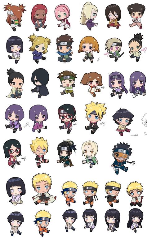 Personajes de Naruto Shippuden en estilo chibi