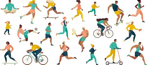 Ilustración de personas realizando diversas actividades físicas y manuales