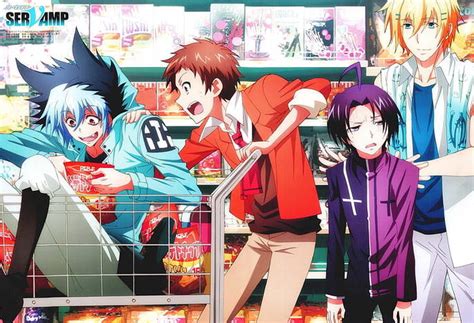 Personajes de Servamp en un estilo artístico yaoi