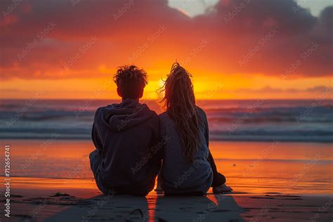 Pareja joven de chico y chico en un paisaje del norte