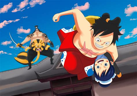 Luffy rescatando a O-Tama