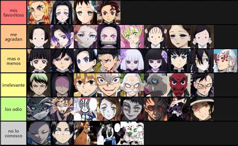 Comparación visual de personajes de Kimetsu no Yaiba