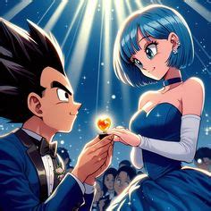 Ilustración de Bulma y Vegeta