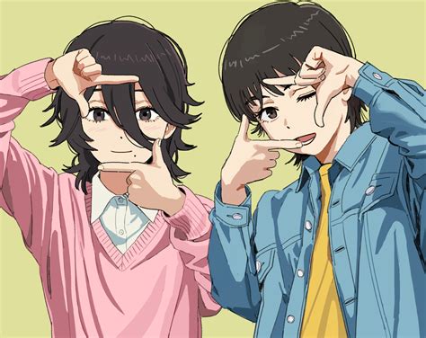 Ilustración de Fujino y Kyomoto dibujando juntas