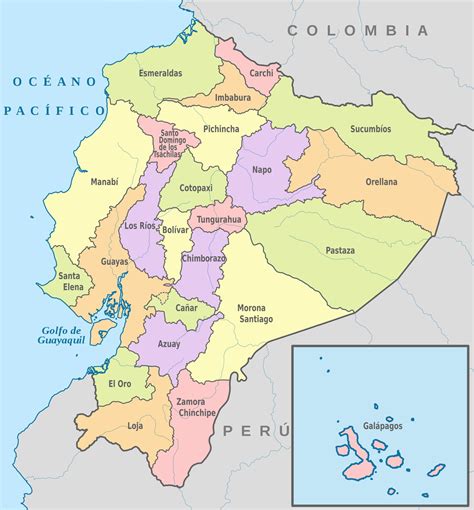 Mapa de Ecuador con énfasis en participación ciudadana