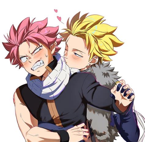 Imagen de Sting Eucliffe y Natsu Dragneel con un aura romántica