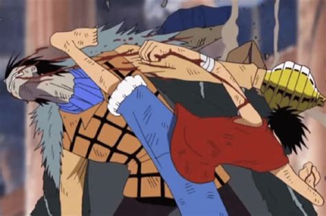 Luffy enfrentándose a Crocodile en la batalla final