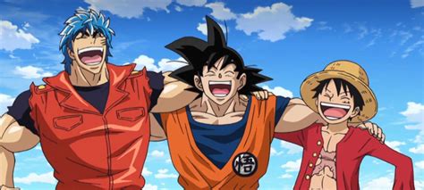 Personajes de One Piece, Dragon Ball y Toriko juntos en un evento