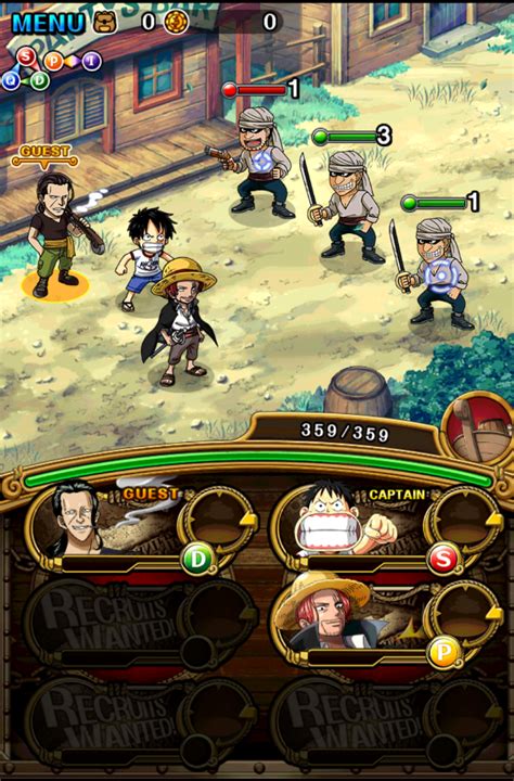 Captura de pantalla de un combate en One Piece Treasure Cruise