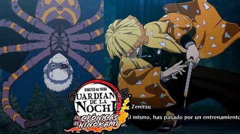 Zenitsu luchando contra un demonio araña