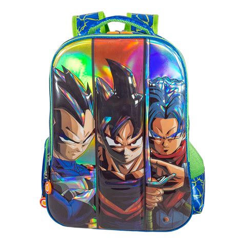 Interior de mochila de Dragon Ball con múltiples compartimentos