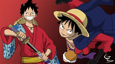 Ilustración de Monkey D. Luffy luchando contra Kuro