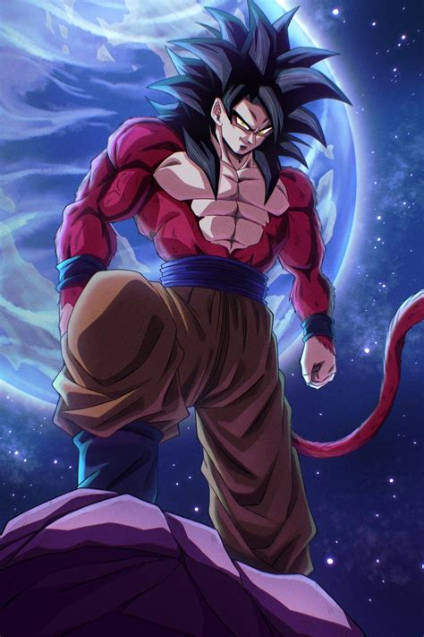 Ilustración de Goku en Super Saiyajin 4