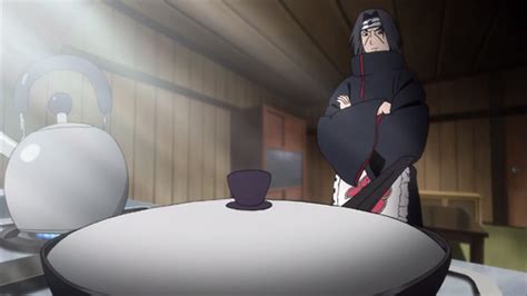 Itachi Uchiha preparando un huevo