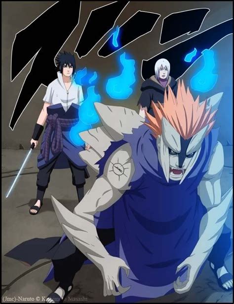 Sasuke detiene a Jugo y Suigetsu