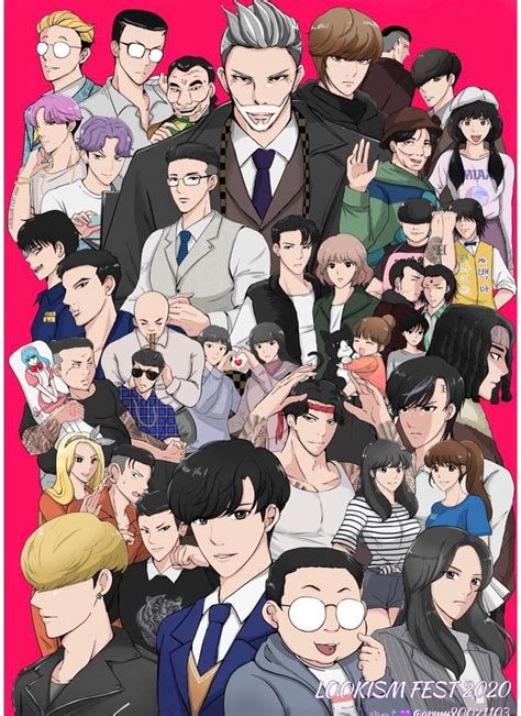 Ilustración de varios personajes de Lookism