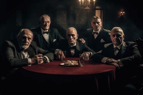 Cinco ancianos sabios en una reunión