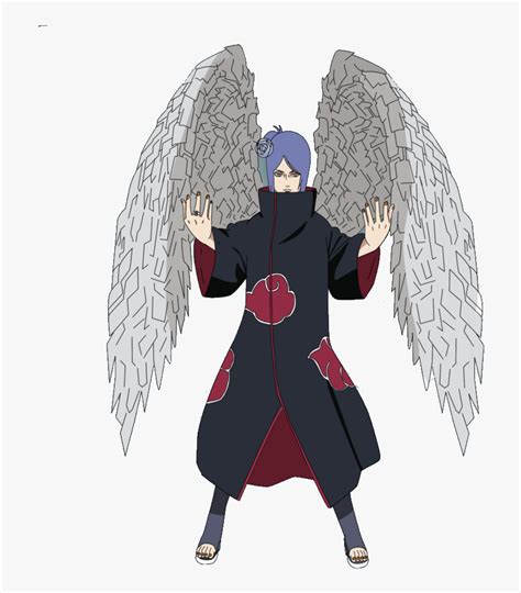 Konan usando sus alas de papel
