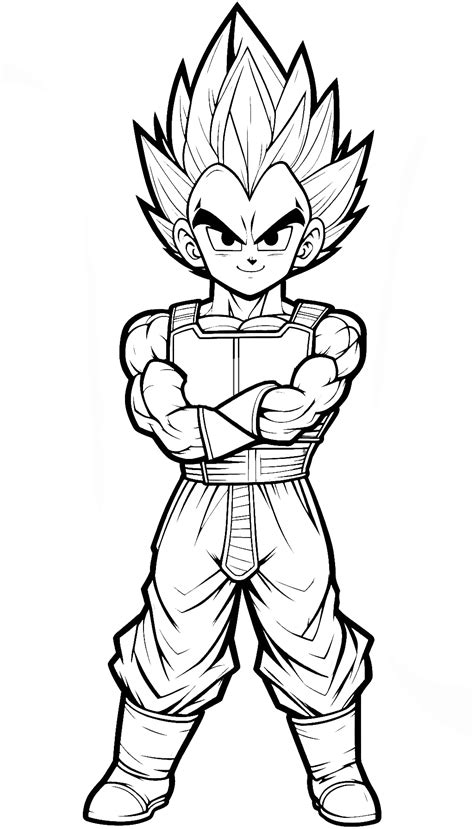 Dibujo de Vegeta en actitud desafiante.