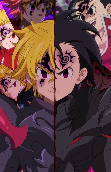 Ilustración de Zeldris y Meliodas