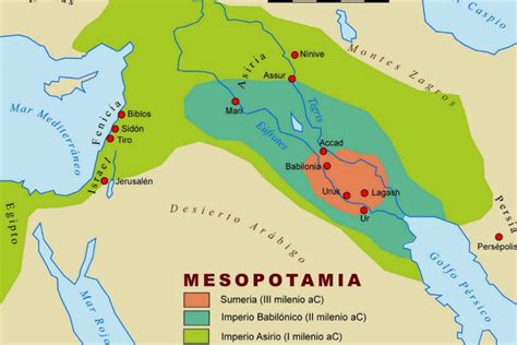 Mapa de Mesopotamia antigua